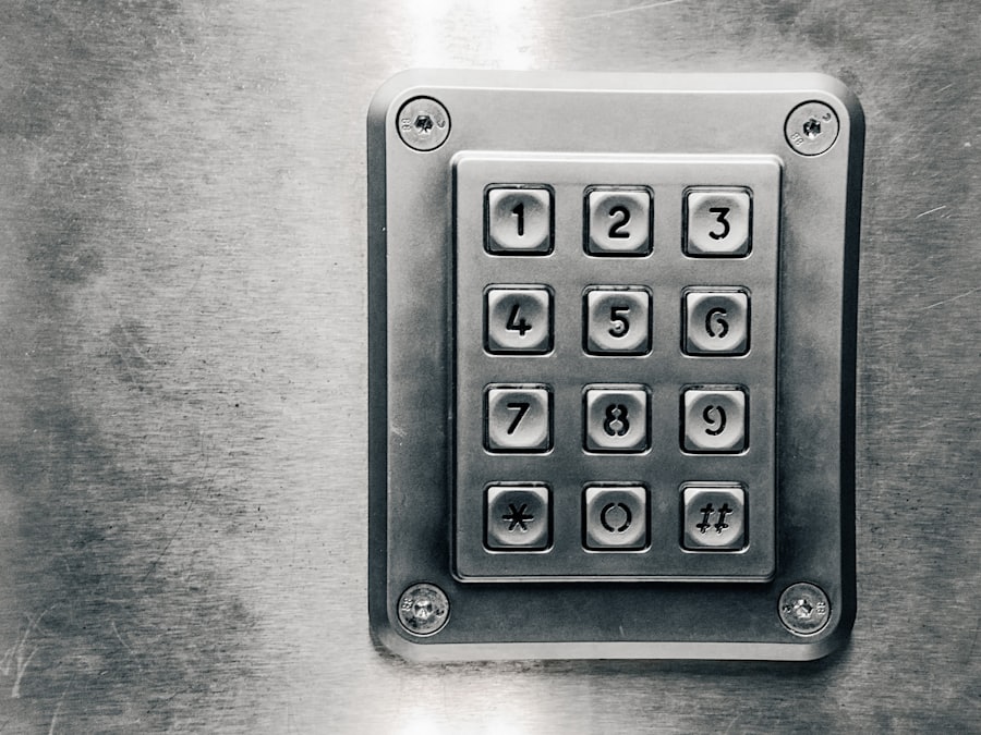 Teclado numérico de una cerradura digital instalada en Santiago